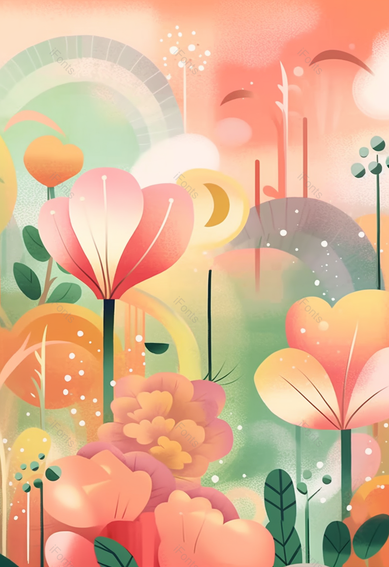 春天初夏花卉花朵开花背景粉色浪漫插画,插画/手绘图,插画/手绘图库,插画/手绘图下载,插画/手绘